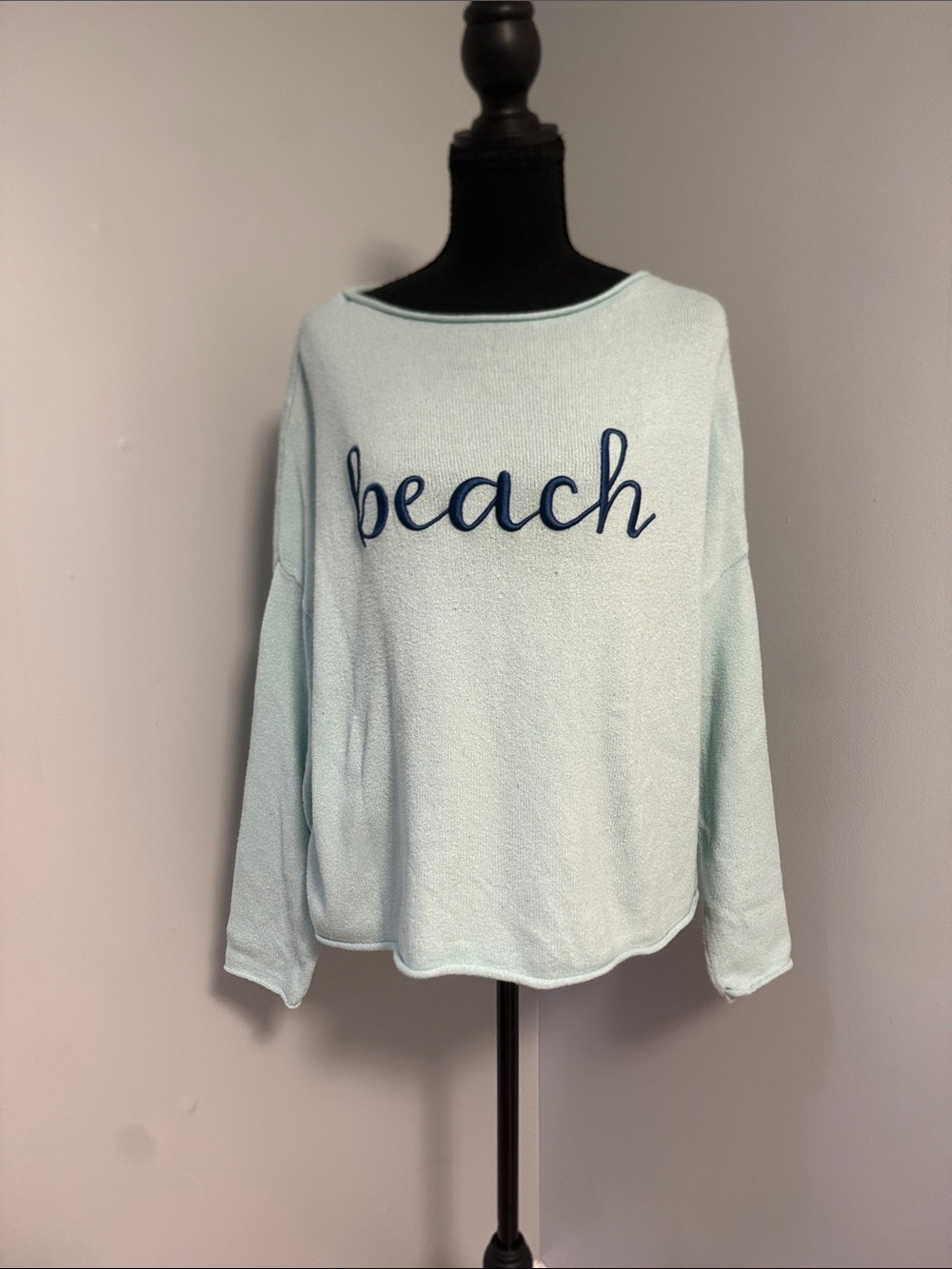 Light Mint "Beach" Pullover Sweatshirt